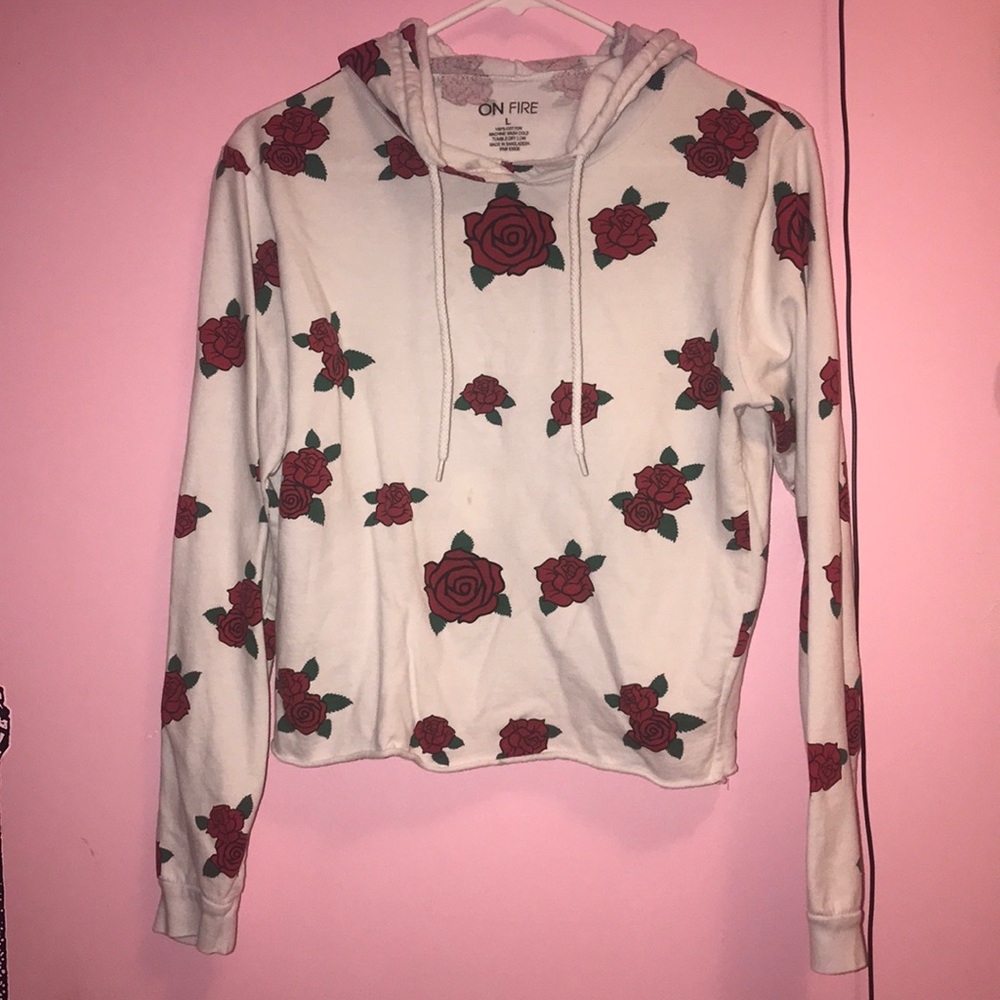 Rose cropped hoodie